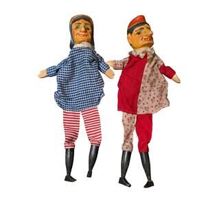 Kasperpuppe Puppet Theatre with Wooden Head ca. 40s